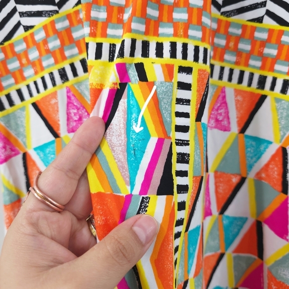 TRINA TURK Multicolor Geometric Pattern Sleeveless Dress, Beach Cover Up, Size S - Picture 4 of 16